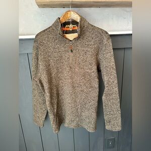 Northcrest Heathered Brown Tan 1/4 Zip  Sweater Men's size L